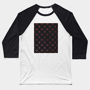 Moroccan Circles Black & Metallic Baseball T-Shirt